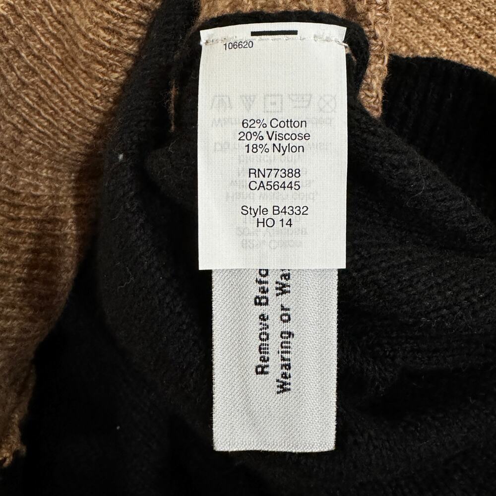 MADEWELL Back Zip Sweater SZ L NEW Brown Black Color Block Crewneck - Picture 10 of 12